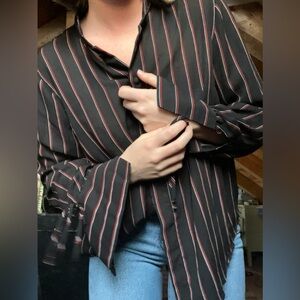 Forever 21 button up striped top. Slightly sheer